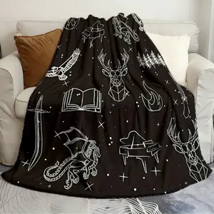 Decorative throw blankets Throne of Glass Pattern Fresh and soft blanket Flannel Throw Blanket Great for bedroom beds sofas picnics and travel throws