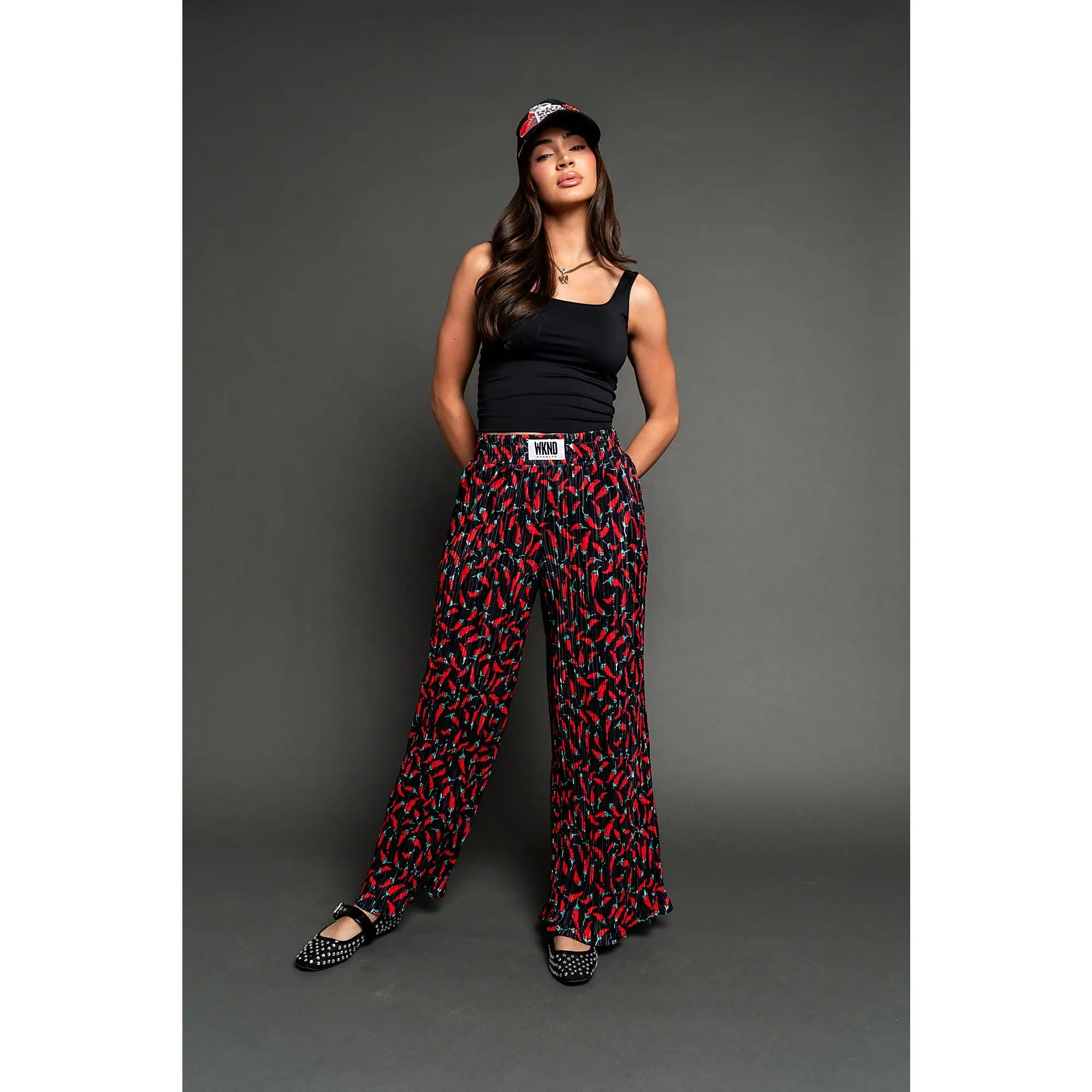 Chili Pepper Plisse Pants
