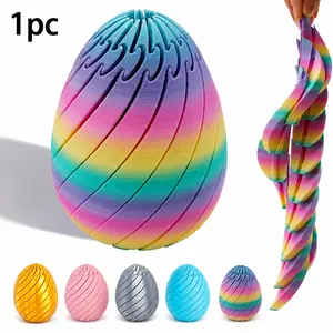 Stress Relief Fidget Toy Sculpture, 3D Printed Twisted Stress Egg, Smooth Rotation Office Home Desk Decor Gift