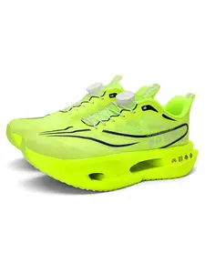 Women's Fluorescent Green Professional Racing Running Shoes, Full-Length Rebound, Shock Absorption & Knee Protection, Breathable & Non-Stuffy, Marathon Training Shoes