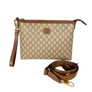 Pre-owned Canvas Crossbody Bags Gucci Vintage Web GG Supreme Toiletry Pouch Crossbody Bag
