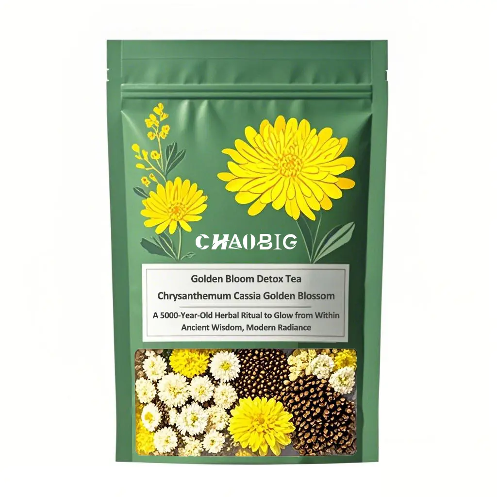 CHAOBIG Golden Bloom Organic Herbal Wellness Blend - Natural Dietary Healthcare Supplement for Liver Support with Chrysanthemum, Cassia
