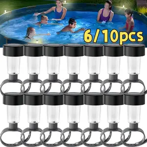 Solar Powered Zip Tie Lights, Colorful Lighting for Pool Fences & Stairs, Warm Bright Light Enhances Garden Ambiance, 6/12pcs Set, Solar Lights Outdoor