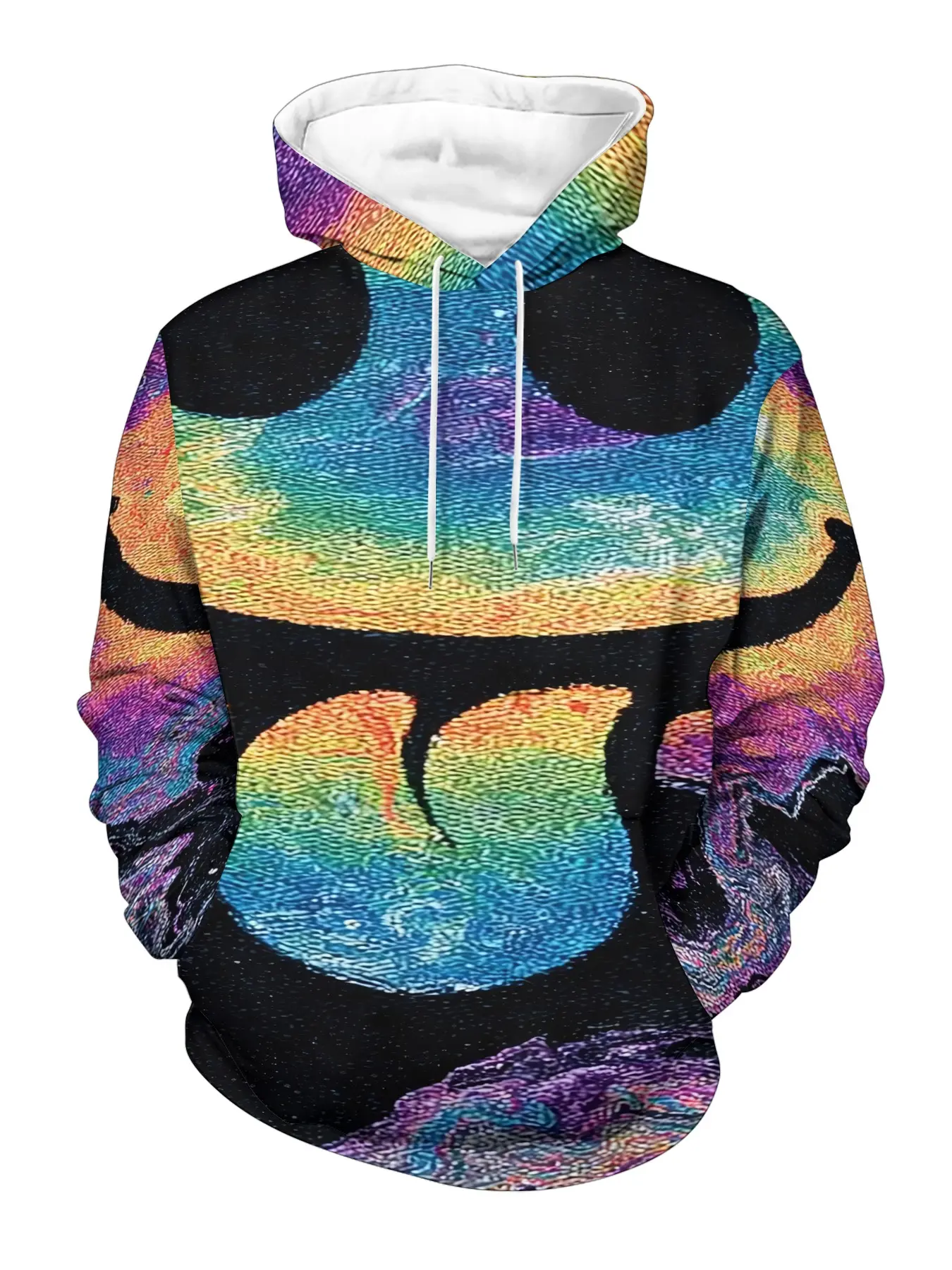 Men's hoodie, rainbow gradient dyed hoodie for men, trendy brand, sweet and cool style, loose casual top, new autumn and winter style, niche design, couple's coat