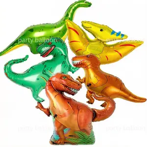Dinosaur Theme Party Balloon Set, Aluminum Foil, Balloon Arch Decoration, Includes Tyrannosaurus Rex, Pterodactylus, Brachiosaurus, Perfect for Kids Birthday Parties