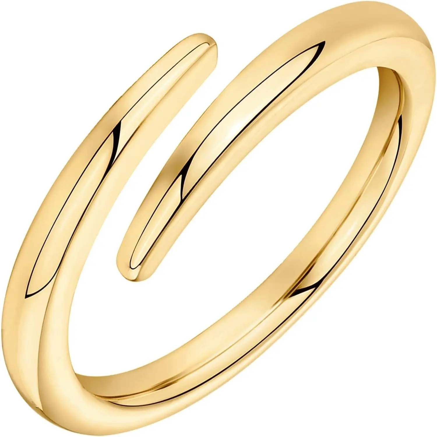 Women's 14K Gold Plated Open Twist Eternity Fashion Ring Stacking Rings Dainty Stacking Rings Elegant Minimalist