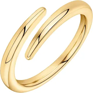 Women's 14K Gold Plated Open Twist Eternity Fashion Ring Stacking Rings Dainty Stacking Rings