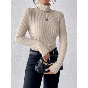 Autumn and Winter Milk White Sweater Top Elegant