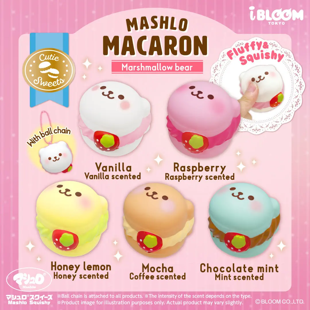 iBloom Squishy Mashlo Macaron “Marshmallow Bear” Kawaii Soft Scented Slow Rising Stress Relief