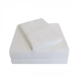 Luxor Treasures  300 Twin XL Sheet Set, Percale Solid Patterned - White