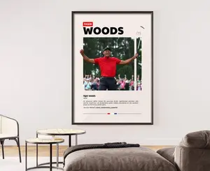 [UNFRAMED POSTER] Tiger Woods Golf Print Wall Art, Iconic Golfing Poster, Golfer Fan Gift Present Idea