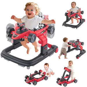 Baby Walker with Wheels | 3 Adjustable Heights, Reinforced Frame, 4 Modes (Push Walker & Jumper), Speed & Height Adjustments, Music, Lights, Anti-Rollover Design, for 6-18 Month Olds