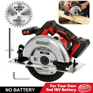 Brushless Electric MiniCircular Saw Kit,  for Milwaukee M18 Battery, Cordless Laser-Aided Circular Saw with Blades. Versatile for 0-90° Bevel Cuts, Includes Grinder, Rip Guide, Tool Only