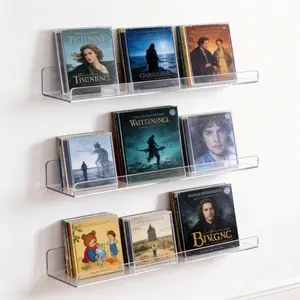 Clear Acrylic Floating Shelves, 15" Wall-Mounted Storage for Bathroom, Perfume & Skincare Organizer, Decorative Shelf for Bedroom, Kids' Room & Living Room