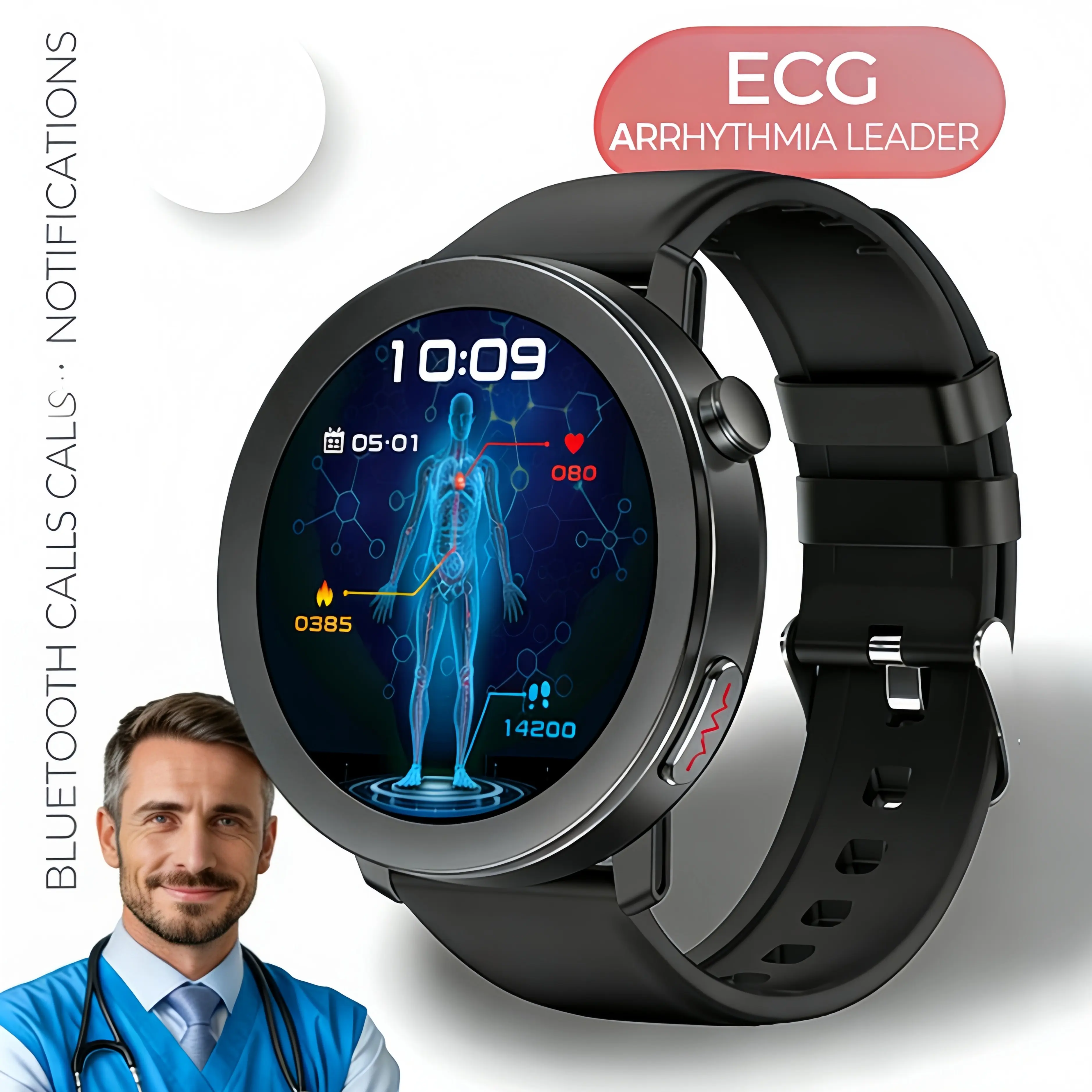 New E200 Bluetooth calling smartwatch, ECG waveform recording, heart rate sports data tracking fitness band
