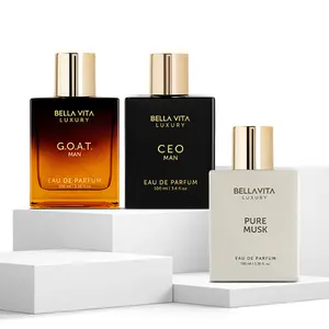 BellaVita Luxury Pure Musk & Sigma Male Perfume Bundle | 3 Full-Size Eau De Parfum 100ml | Long-Lasting Fragrances for Men & Women | Pure Musk, CEO Man & G.O.A.T | Woody, Floral & Powerful Masculine Notes