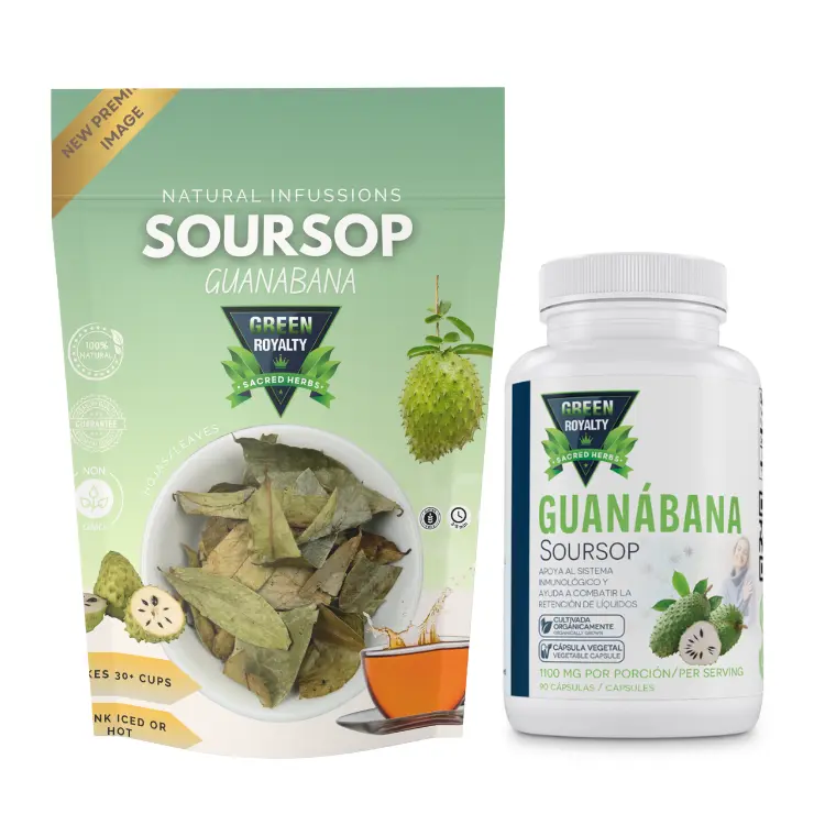 Green Royalty Guanabana Herb Dietary Supplement for Adults - Edible Capsules, Loose Leaf, Nutritional Wellness, Healthcare Support, Fitness Aid
