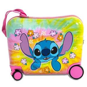 Disney Stitch Checked Hardside Ride on Luggage - Stitch