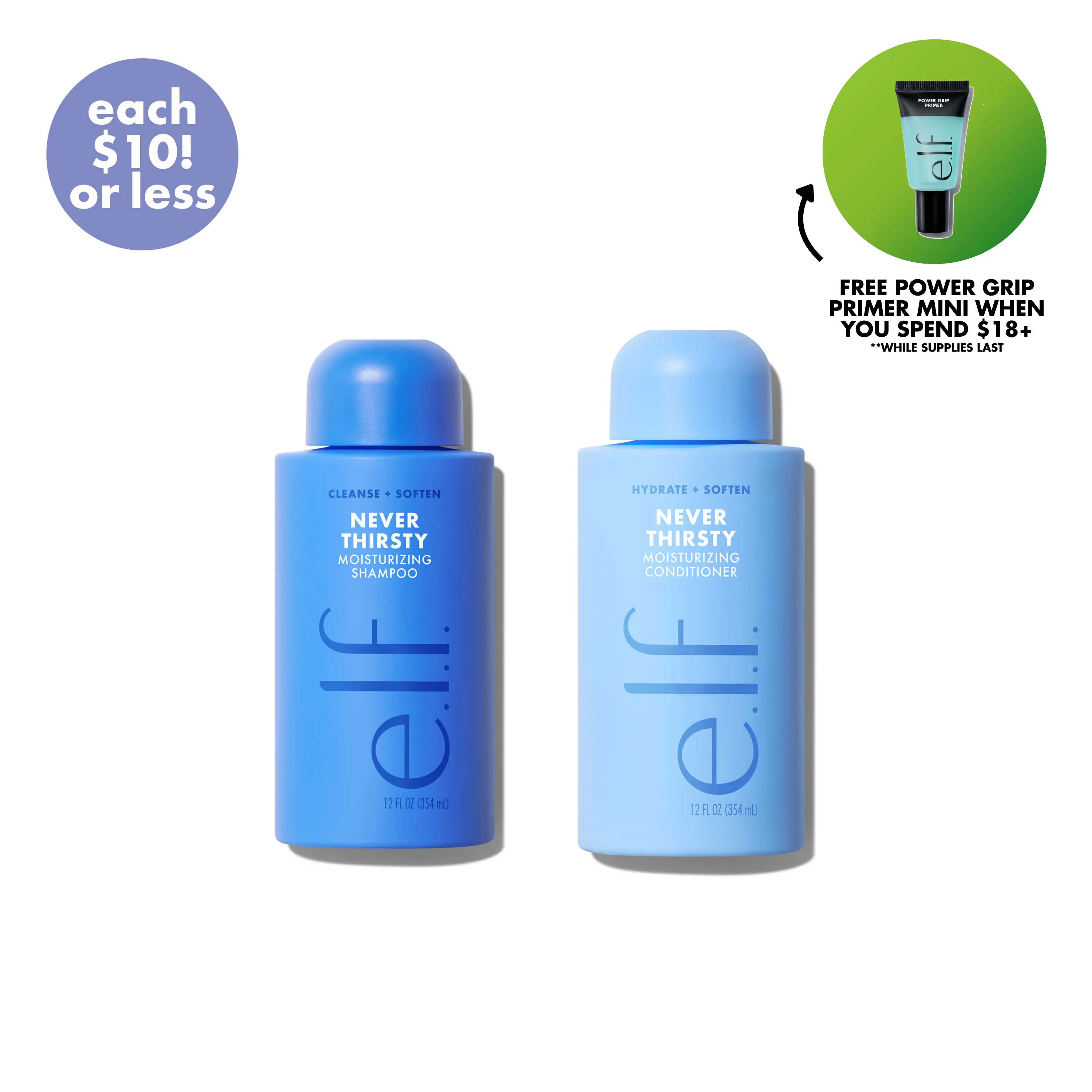 Never Thirsty Shampoo & Conditioner: Moisturize + Strengthen in One Set