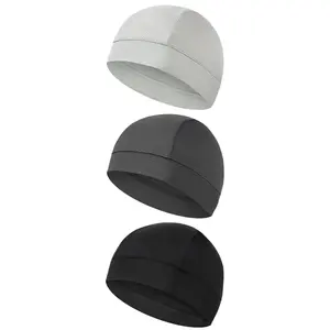 Unisex Solid Color Cycling Cap, 3 Counts Sports Cycling Liner Cap, Sweat-absorbent Sports Cycling Cap Uv Protection for Men & Women