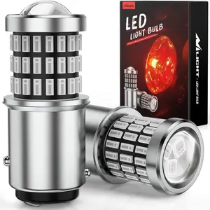 Nilight 57LED 1157 Red 2057 2357 BAY15D 7528 LED Bulb (Pair)