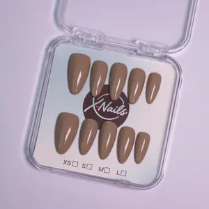 Xnails| Almond shape Solid Color Collection 10PCS Handmade Press on nails REUSABLE fake nails acrylic press nails