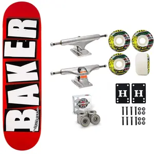 Baker Skateboard Red/White OG Shape 8.625" Independent Satori Premium Kit