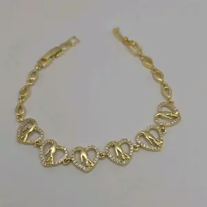 BRACELET  with hands style gold-plated beautiful design with stone's 7"inches