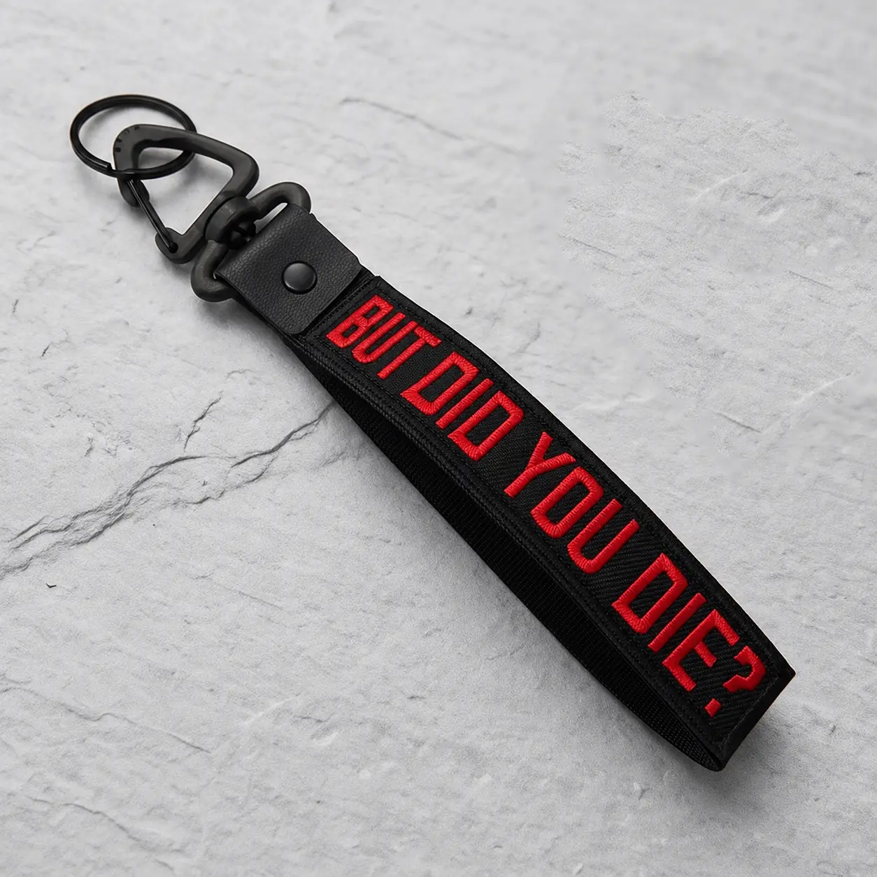 BUT DID YOU DIE Letter Pattern Keychain, Personalized Wristlet Keychain, Hand Wrist Lanyard for Car Keys, Luggage, Bags and Key Ring