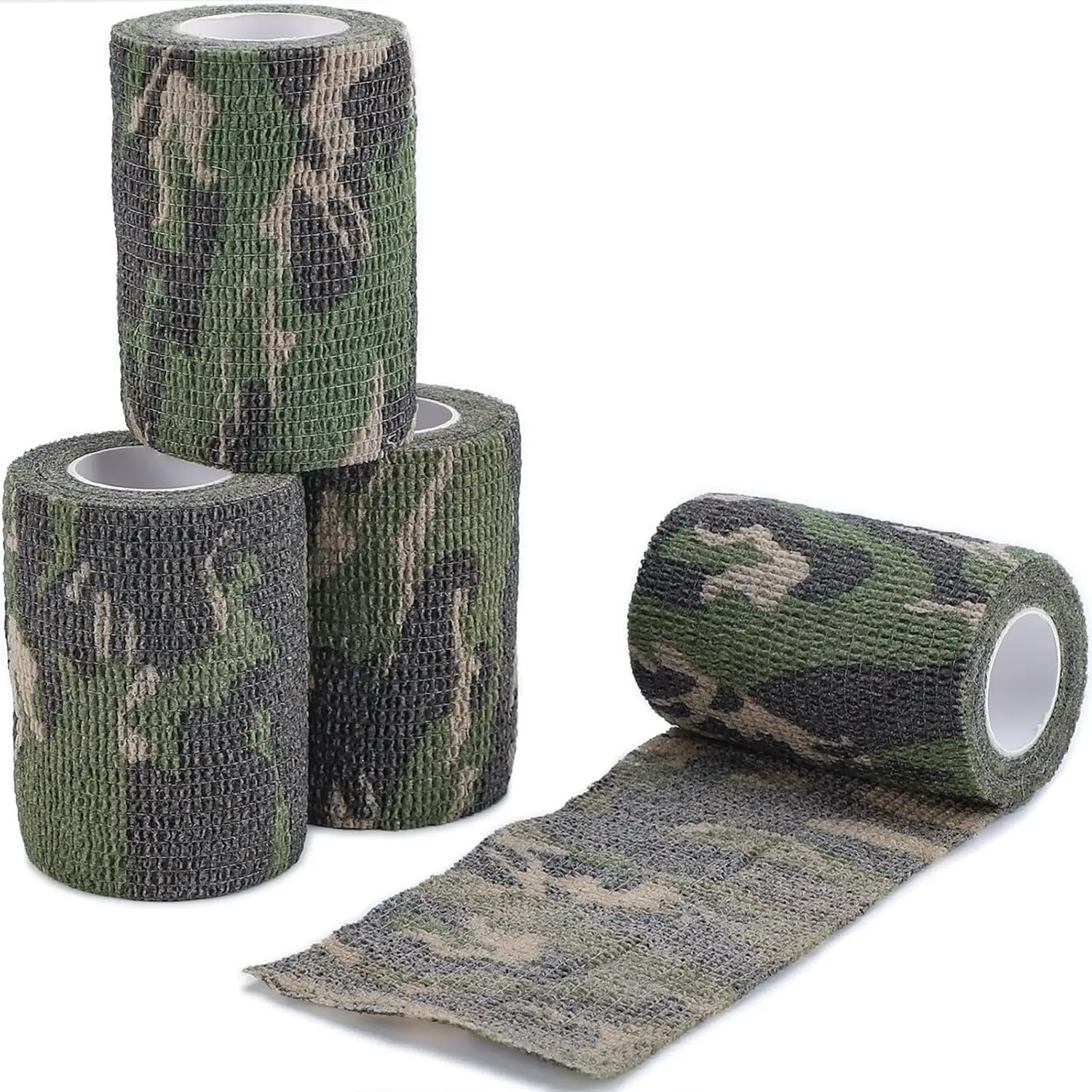 Traiisutor Swiilpo Roll Self-Adhesive Camo Tape Wrap, 2/3in x 14.76ft Bandage for Outdoor Climbing, Camping, Range Finder, Camera, Flashlight, Bicycle, Forest