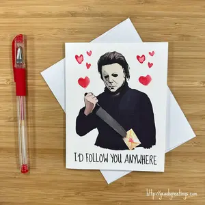 Michael Horror Valentines Love Card, Romantic I Love You Card, Funny Romance Card, Valentines Gift, Cute Love Card, Horror Movies Gift