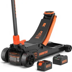 ROADTEK 3 Ton Electric Floor Jack, Low Profile Jack for Quickly Car Lift, Hydraulic Service Jack, 6000 lbs Capacity. Lifting Range 3-3/8" to 20"