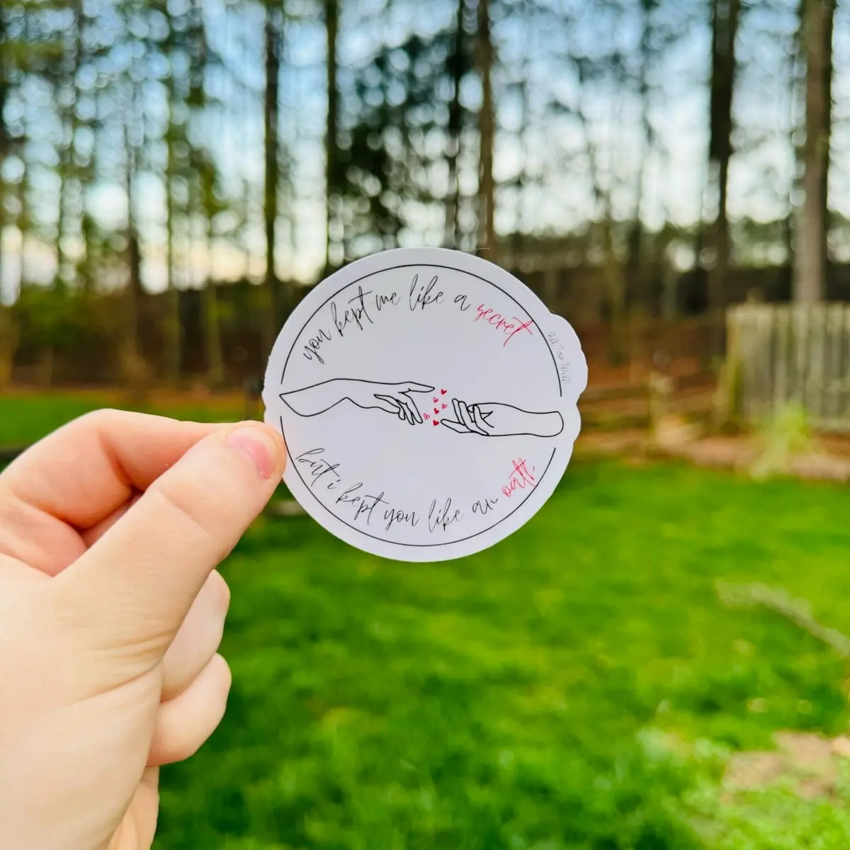 All Too Well Lyrics You Kept Me Like A Secret But I Kept You Like An Oath Red Water Resistant Die Cut Sticker decorative sticker