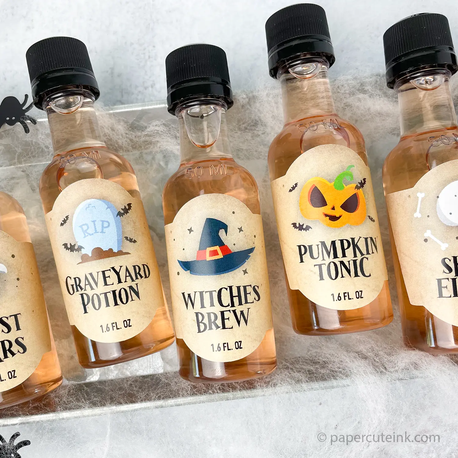 Halloween Potion Liquor Bottle Labels, Set of 12 Labels