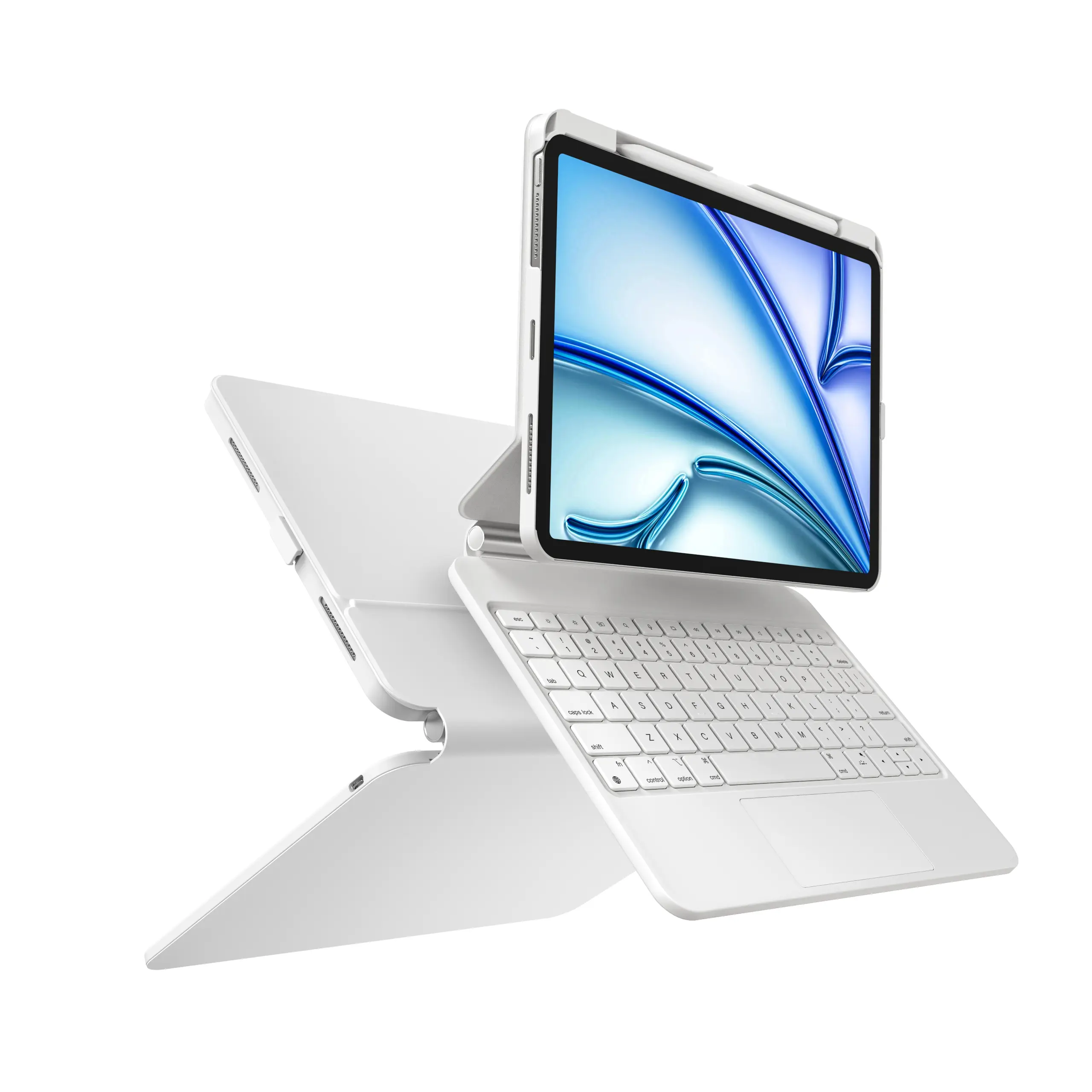 Accrosoo Magnetic Floating iPad Keyboard Case with Trackpad & PD Passthrough Charging for 11" iPad Pro/Air (2021-2025) & 10.9"/11" iPad, Precision Trackpad, RGB backlit Backlight, Pencil Slot, Slim Detachable Cover