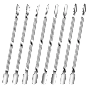 8PCS Cuticle Pusher, Dual Head Metal Nail Cuticle Pusher Professional CuticleRemover Nail Cleaner Tool for Women Men Manicure Pedicure NailArt