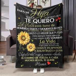 Comfortable Flannel Blanket, Soft Comfy Blanket, Sunflower Star Heart Pattern, Background, Ideal Gift for Friends Family, Living Room Bedroom Sofa Camping