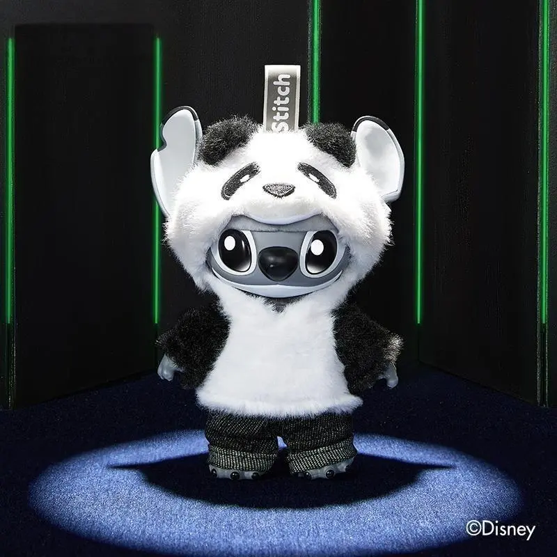Disney Panda Stitch GenZ Street Style Series Hang Card Edition Panda Vinyl-Plush Doll Cool & Cute Collectible Keychain Perfect Gift for He or Her & Stitch Fans,Holiday Gifts,Birthday Gifts (1pc)