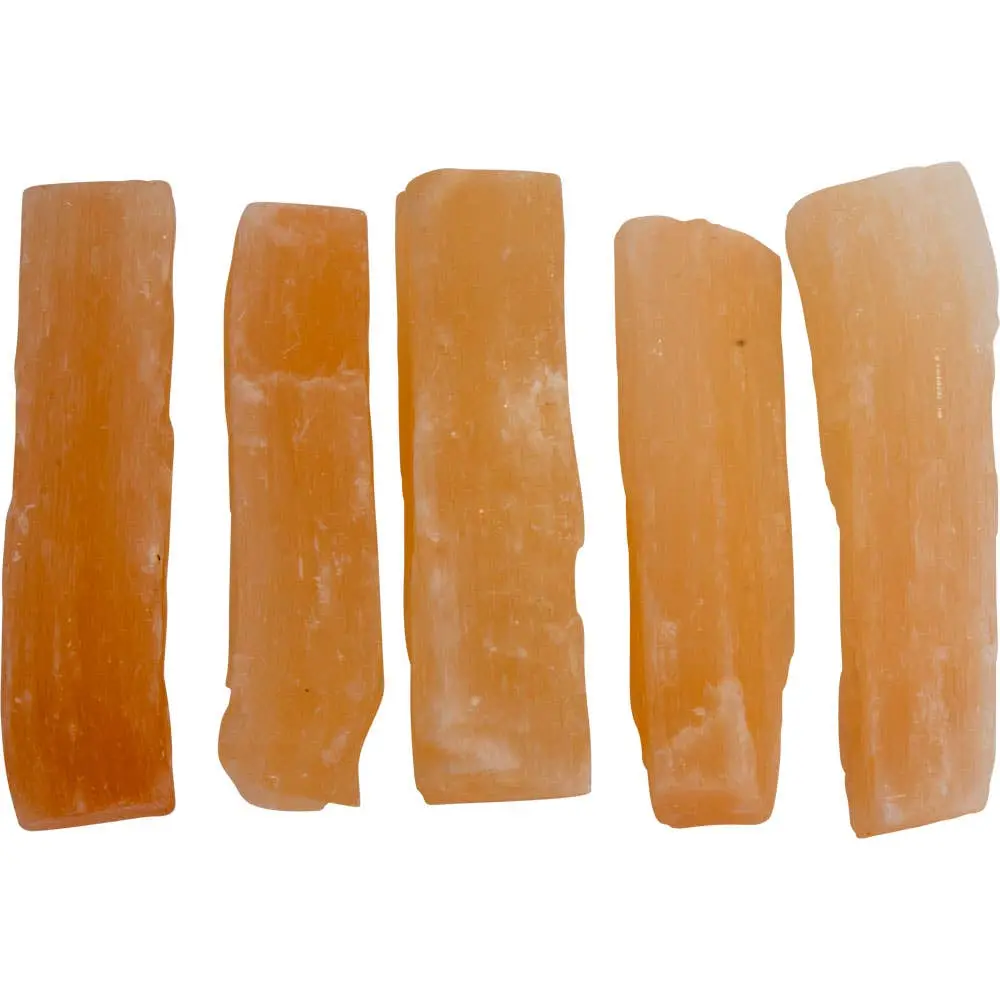 Orange Satin Spar Gypsum Slabs (Selenite) – 1–4 Inch, 1/3/5 Pieces