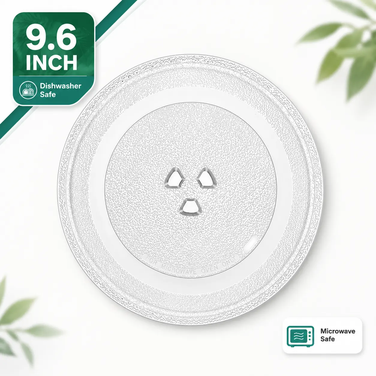 9.6" Small Microwave Glass Plate Replacement – Fits Panasonic F06016D00XN & 0.7 cubic feet Retro Nostalgic Microwaves