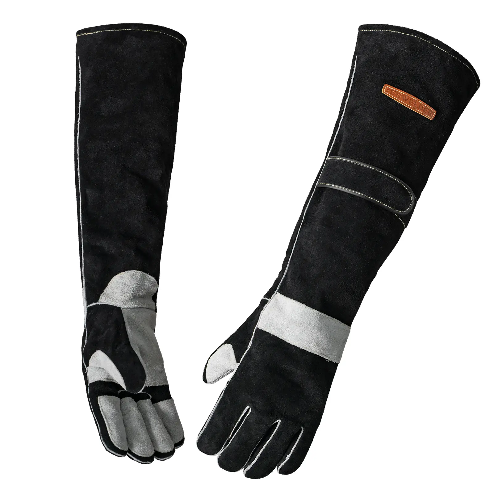YESWELDER Heavy Duty MIG Welding Gloves, 932℉ Heat Resistant, 23.6" Extra Long Leather Forge Work Safety Gloves with Kevlar Stitching & Reinforced Palm, Heavy Duty Gloves