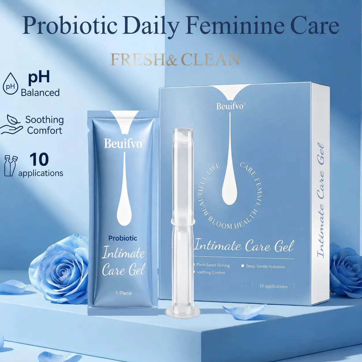 Summervibes Beuifvo pH Balanced Probiotic Feminine Gel for Daily Care | Freshness & Gentle Cleanse | Soothes Discomfort & Discharge Concerns
