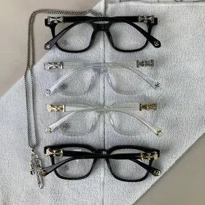 Vintage Cross Square Glasses Frame – Unisex Fashion Eyeglasses for Work, School & Daily Wear