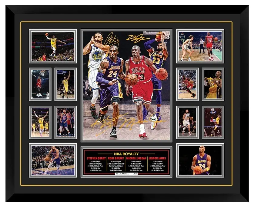 NBA Royalty Michael Jordan & Kobe Bryant Signed UNFRAMED POSTER Memorabilia