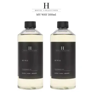 Hotel Collection My Way Essential Oil Scent - Luxury Hotel Inspired Aromatherapy Scent Diffuser Oil - Lush Sandalwood Warm Virginia Cedar & Beautiful Iris - 500 mL Freshener Fragrance Scented Perfume Bottle - Hypoallergenic Cruelty Free Vegan Paraben Free
