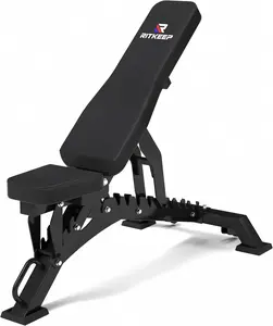 Adjustable Weight Bench 1300LB Capacity with 10 Backrest & 4 Seat Angles, Multi-Position Incline Decline Workout Bench for Bench Press, Sit-Ups & Full Body Training, RitKeep RAB-3000