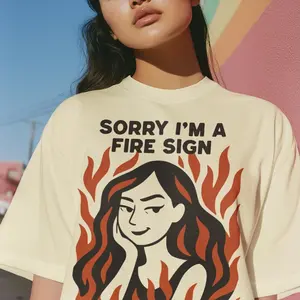 Fire Sign Zodiac Graphic Tee, Aries, Leo, Sagittarius Birthday Gift, For her