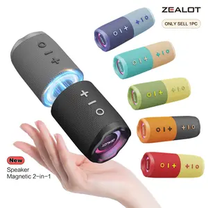Portable Bluetooth-compatible Speaker, Multifunctional Speaker, Rechargeable Speaker, Magnetic 2-In-1 Design, Wireless Mini Speaker, Ipx4 Waterproof, 10-Hour Playtime, TWS Pairing, Bt5.4, Fm Radio