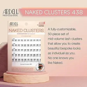 Ardell Naked Clusters 438, 50 Patented Clusters, Up to 8 Applications, 1-pack Eyelashes Lash
