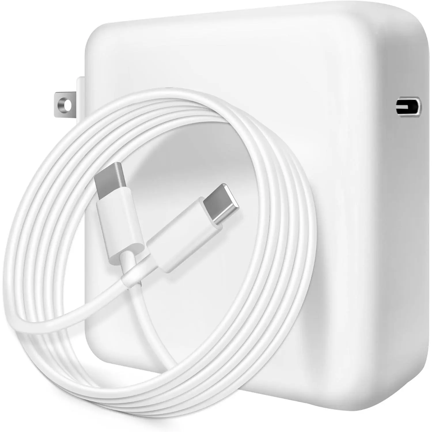 96W Output USB-C Wall Charger Power Adapter for MacBook Pro/Air (2017-2025) - PD3.0 Tech Fast Charger, Compact Folded, Intelligent Safety Precautions, 6.6ft Fast Transmission Cable for USB-C Devices, Universal Fit